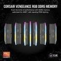 Memoria RAM CORSAIR VENGEANCE RGB DDR5 da 64GB (4x16GB) a 5600MHz CL36 - Compatibile con AMD e iCUE, Grigia - RAM - Immagine 4