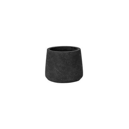 Finestgreen Patt Pflanzgefäß Schwarz S | Blumentopf für Innen- und Außenbereich, Frostfest, UV-Beständig, wasserdicht | Blumenkübel Betonoptik