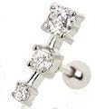 Triple Cz Droplet Cartilage Earring