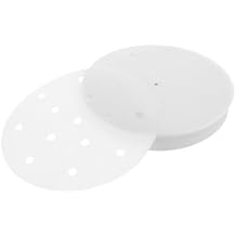 TIDTALEO 400 Sheets 5.51 Inch Round Steamer Paper Liners Non-Stick Perforated Pads for Steamed Buns Dumplings Kitchen Steamer Supplies