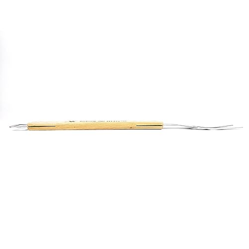 Tenedor para parrilla acero inoxidable con mango madera 18" miniatura 6