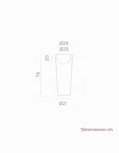 Maceteros Iluminados para Exteriores - Macetero Ficus 80 Light con Cable (30X30X80)