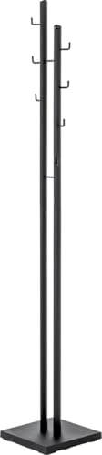 HAKU Garderobenständer schwarz, Metall Kleiderständer - Maße: B 29 x H 176 x T 29 cm, Style: Modern