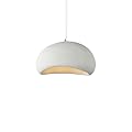 JAYMP 40cm Wabi Sabi Pendant Light for Dining Room Kitchen Island Hallway Restaurant Modern Hanging Lamp E26 Base Japanese Style Bird Nest Shape Lighting Fixture (Matte White,B Shape, 40cm/15.7in)
