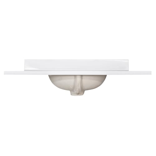 Image of Design House Cultured Marble Vanity Top, 37 in W x 22 in D, Integrated 4 in Centerset Oval Sink & Backsplash, Solid White, 586248