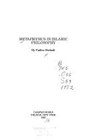Metaphysics in Islamic Philosophy (Studies in Islamic philosophy and science) 088206049X Book Cover