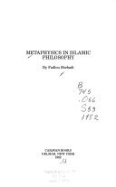 Hardcover Metaphysics in Islamic Philosophy Book