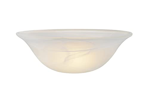 Image of Aspen Creative 23510-11,Alabaster Replacement Glass Shade for Medium Base Socket Torchiere Lamp, Swag Lamp and Pendant, 14 inch Diameter x 4-3 /4 inch High.