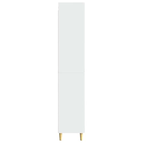 Armario multiusos para salon y pasillo juego de 2 muebles blancos de madera estilo moderno 7