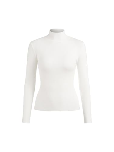 Image of CIDER Women's Mock Turtleneck Tops Long Sleeve High Neck Knit Solid T Shirts Sweaters