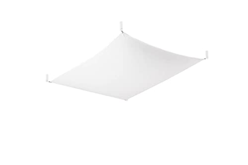 Plafonnier G13 tissu blanc SOLLUX Luna 1 grand format 105x80cm pour éclairage intérieur moderne