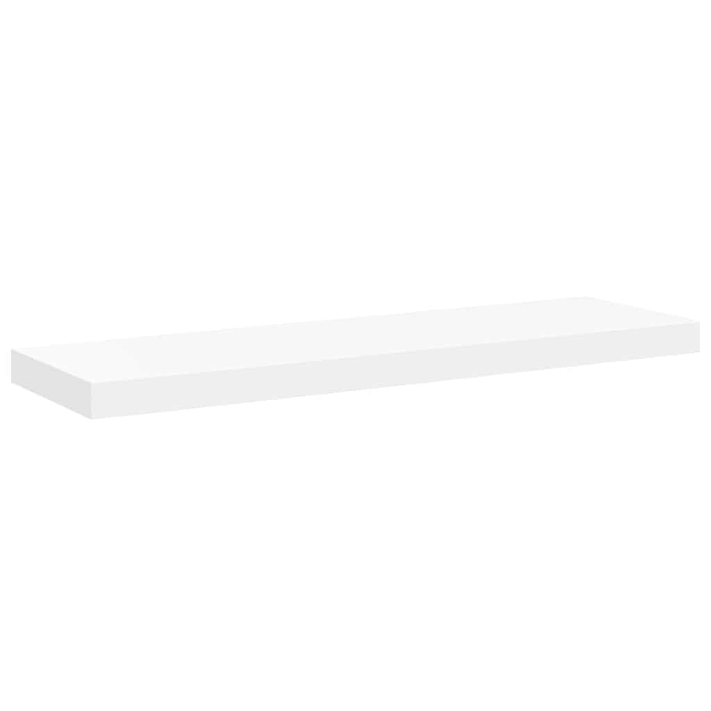 Juego de 2 estanterías flotantes blancas, 80 x 23,5 x 3,8 cm, tablero de fibra de densidad media y metal, moderno estante de pared para salón, dormitorio y oficina, capacidad de carga de 10