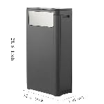 bathroom trash can with lid,slim 6 gallon commercial lagre trash bin, waste bin with press top lid, narrow garbage can for kitchen,living room,ofice,laundary room,bedroom,black