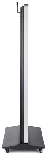Image of Displays2go Digital Display Advertising Floor Stand with (2) 8W Speakers & (4) Locking Wheels (DF075NLB)