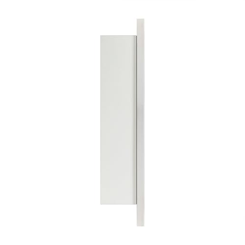 Image of TEHOME 16.5'' x 24'' Polished Nickel Recessed and Surface Mount Bathroom Medicine Cabinet with Mirror Square Cornered Metal Framed Rounded Rectangle Medicine Cabinet Mirror