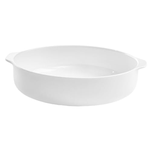 ARTSEWPLY Plato de Cerámica Blanca Resistente al Calor con Diseño Elegante y Superficie Antiadherente para Hornear y Asar para Reuniones Familiares y Regalo de Inauguración de Casa
