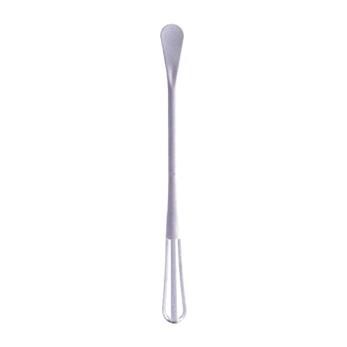 Kitchen Manueller Mehrzweck-Schneebesen Multifunktions-Handrührstab Backgerät Gewürzlöffel Langer Streifen Doppelkopf-Mini-Schneebesen mit kleinem Löffel und manuellem Rührstab (Weiß) Cover