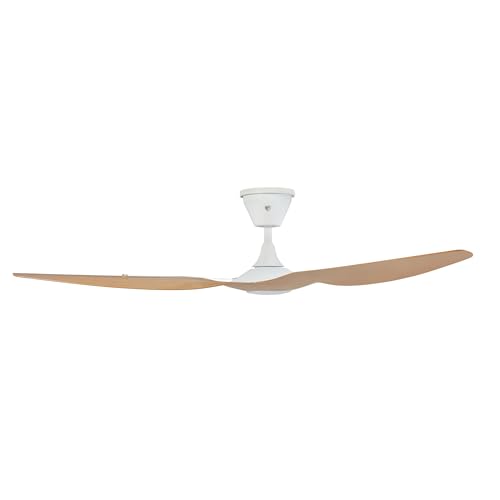 Image of Big Ass Fans Haiku Coastal 60 inch Smart Outdoor Ceiling Fan with Remote for Indoor & Covered Patio, Coastal-Rated, Corrosion-Resistant, Caramel /White