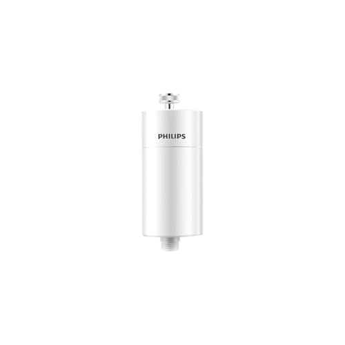 Philips Water Filtro de ducha en línea + 1 cartucho de repuesto, reduce el CLORO hasta un 99%, compatible con todas las mangueras y grifos estándar, capacidad de filtración 50 000 L por filtro