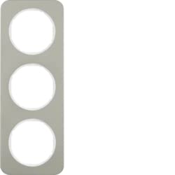 Cadre de finition Marco 3E R.1 acier blanc brillant triple poste haut de gamme