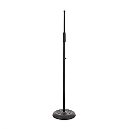 Straight Microphone Stand with Round Base by Gear4music