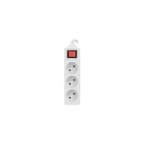 Lanberg Ps1-03E-0300-W Regleta De Enchufes 3M Blanca 3X 230V Pl Con Interruptor