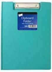 OrbitronA4 Vinyl Clipboard - Fold Over Cover File Holder Folder Wallet Clip Board Strong (Green)