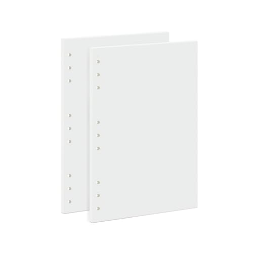 90 Feuilles Papier Recharge B5 en Vierges, 9 Trous Feuillets Mobiles de Papier Vierge Non Ligné - 100g/m² Universel pour Croquis, Journal et Bureau (18 x 25,5 cm)