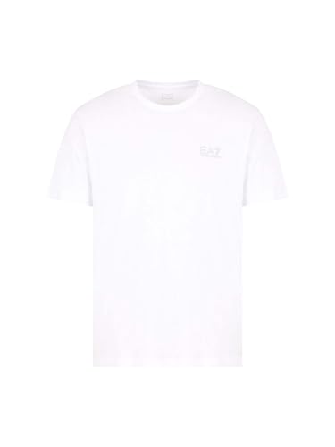 T-shirt uomo EA7 Emporio Armani white en coton blanc pour vos sorties d'été