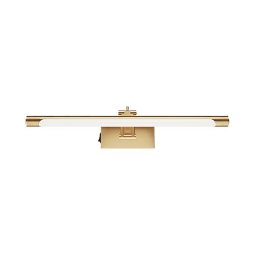 Braytron LED Spiegelleuchte Bad 40cm 8W – 3CCT Spiegel Lampe & Bilderleuchte – 700 Lumen Wandbeleuchtung für Bad, Gemälde & Bilder – Moderne Wandleuchte IP20 – Schwarz/Chrom/Gold (gold)