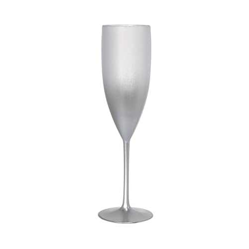 5 Taças Champanhe Acrílico Degrade 160ml Natal Festas Drink Cor:Prata