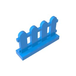 33303 Ornaments Picket Fence 1x4x2 50 Pieces GDS-1177 Compatible with Lego Building Blocks Color:Dark Azure โ image 1