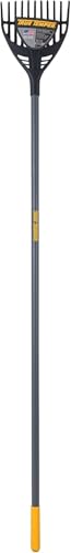 True Temper 2919100 Poly Shrub Rake with Cushion Grip, 8", Gray