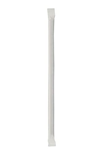 The Safety Zone SG108IWB Polypropylene 7.75 inch Giant Black Paper Wrapped Straws 24 Boxes (300 Pieces per Box) Per Case