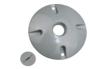 JC-LGL Round Electrical Outlet Box Cover, 4 Inch Blank Plastic Wallplate for Cover 5-3/4 Inch Round Box, Weatherproof & Corrosion Resistant, Closure Plugs Included, Gray