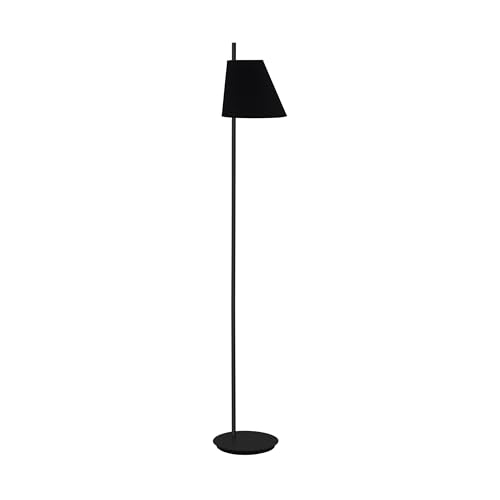 Eglo Lámpara de pie Estaziona en negro con pie de acero y tela y casquillo E27 1