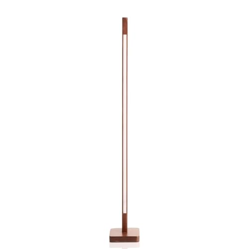 Image of ESITRAQ Wooden LED Floor Lamp, Walnut Finish, Slim Design, Energy Saving, 4 Feet 6 Inches Height