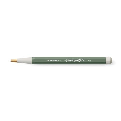 Image of LEUCHTTURM1917 Ball Point Pen Drehgriffel No.1 Olive Green | Royal Blue Ink, Twist Mechanism, Drehgriffel No. 1, 0.7mm Tip, Smooth Writing, Stationery Gift