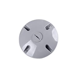 Round Weatherproof Electrical Junction Box Cover with 1/2 in. NPT Thread Outlet for Indoor/Outdoor Use – Gray