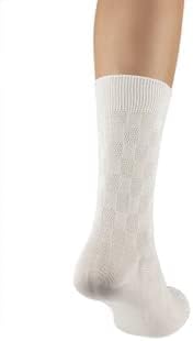 Dress Crew Silk Socks for Men, 3-pack (Medium, White)3