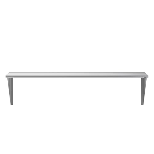Image of AmGood 18 in. x 60 in. NSF Stainless Steel Tubular Wall Shelf | Heavy-Duty Metal Shelving for Appliances & Equipment | Ideal for Kitchen, Restaurant, Garage, Laundry, Utility Room