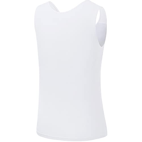 GCTBL Fichário de peito para transgêneros FTM Fichário longo trans Tank Binder, Branco, M
