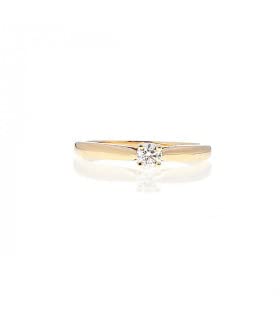 Solitaire Diamant 0,14 Carat en Or Jaune 18 carats d'une élégance intemporelle pour femme