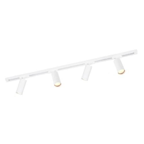 Ledvion - LED Track Lighting 1M + 4 Rail Spots (White, Dimmable, GU10 Fitting), 1-Phase Rail Fixture, Track Lighting Fixture, Rail Spot Fixture