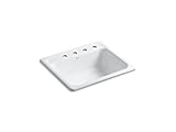 KOHLER K-5964-4-0 Mayfield Self-Rimming Kitchen Sink, White