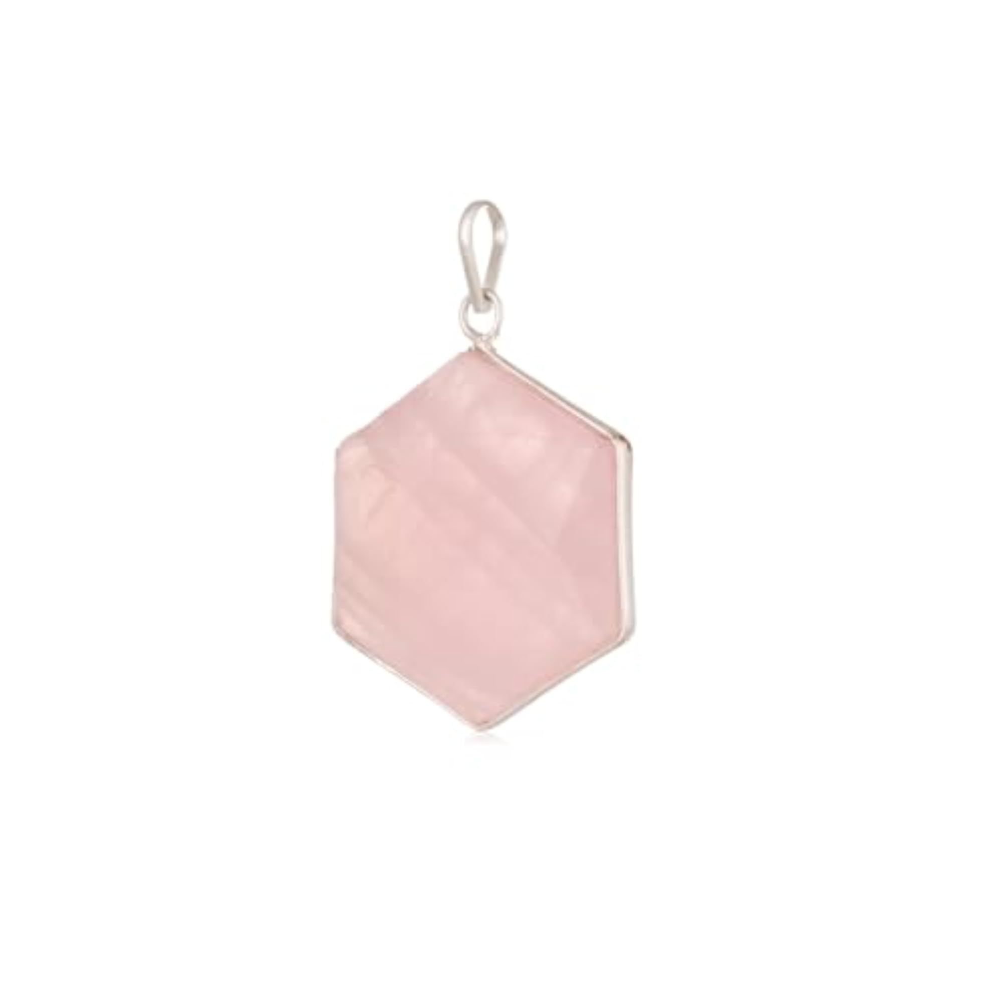 Natural Rose Quartz Star Of David Lucky Charm Pendant