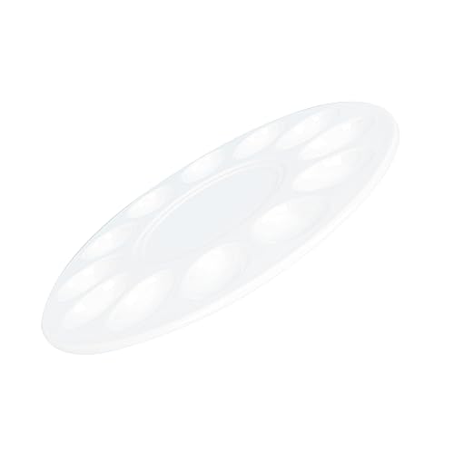 OSALADI Deviled Egg Tray Egg Cup Holder Divided Egg Plate Egg Dish Egg Serving Tray Appetizer Serving Tray Egg Storage Container Deviled Egg Serving Plate Boiled Egg Cups White Ceramics