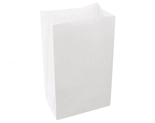 Image of 10 Pk - CleverDelights White Luminary Bags - Flame Resistant Paper - Wedding Christmas Holiday Luminaria
