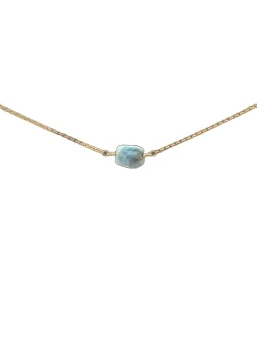 Collier Aquamarine anti-stress LKBEADS perles cube 3mm cristal d'énergie naturelle pour femme