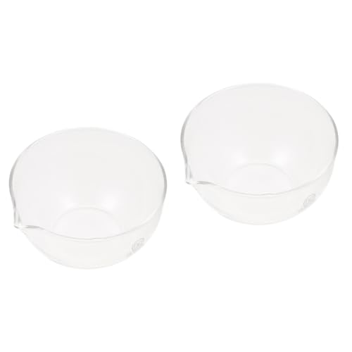 FUNOMOCYA 2pcs Evaporating Bowl Spout Laboratory Spout Round Evaporating Container Flat Dish Lab Equipment
